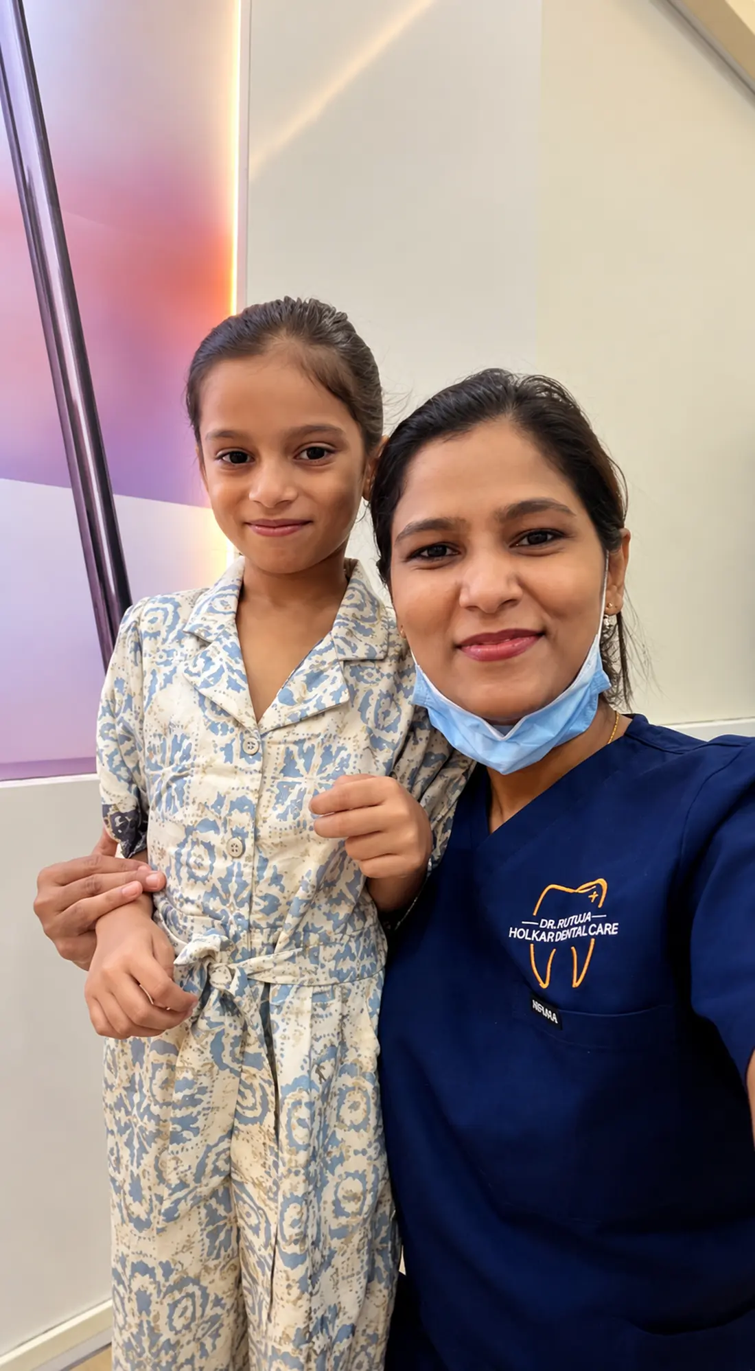 Dr. Supriya Holkar with a young patient at the clinic